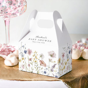 Boho Fresh Wildflowers Custom Baby Shower Favour Box