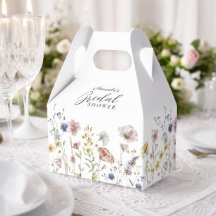 Boho Fresh Wildflowers Custom Bridal Shower Favour Box