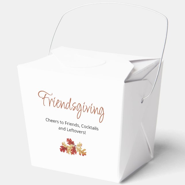 Boho Friendsgiving Modern Thanksgiving Leftovers Favour Box (Front)