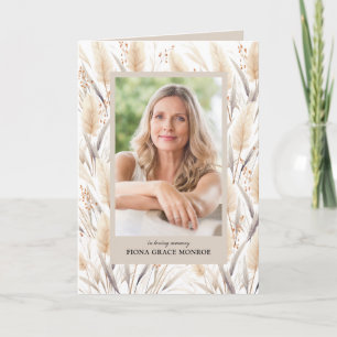 Boho Fronds Photo Memorial Folded Program Programme