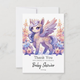 Boho Fun Unicorn Baby Shower Thank You Card