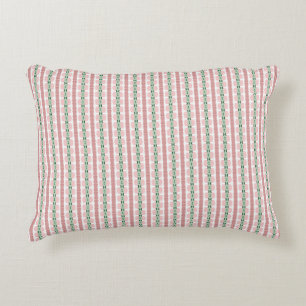 Boho Funky Retro Eclectic Pastel Christmas Stripe Decorative Cushion