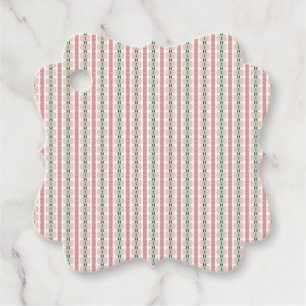Boho Funky Retro Eclectic Pastel Christmas Stripe Favour Tags
