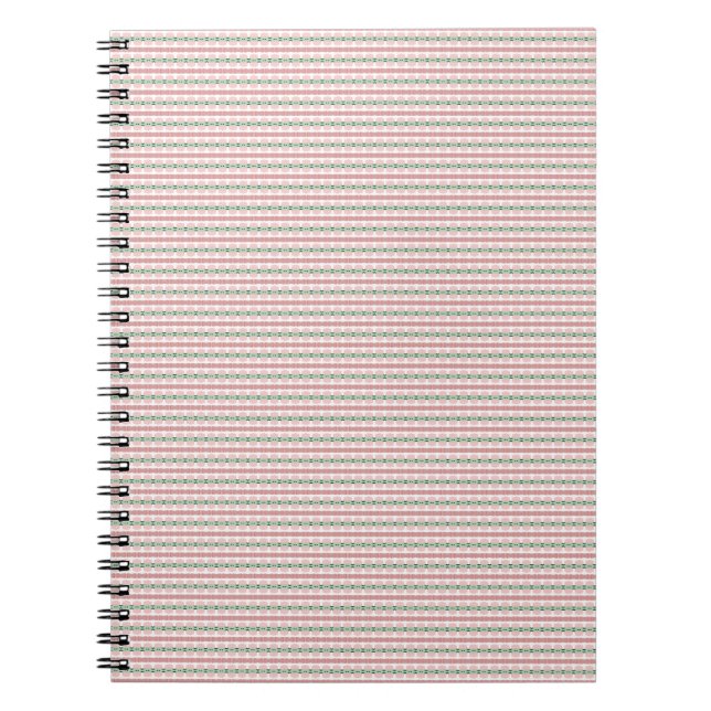 Boho Funky Retro Eclectic Pastel Christmas Stripe Notebook (Front)