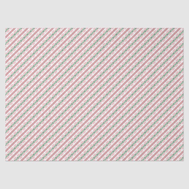 Boho Funky Retro Eclectic Pastel Christmas Stripe Tissue Paper (Front)
