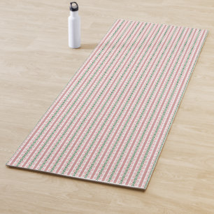 Boho Funky Retro Eclectic Pastel Christmas Stripe Yoga Mat