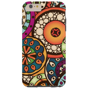 Boho Funky Trendy Retro Abstract Pattern Tough iPhone 6 Plus Case
