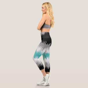 Boho Funky Wavy Abstract Libramasculine Pride Flag Capri Leggings