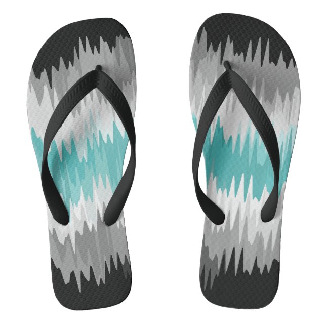 Boho Funky Wavy Abstract Libramasculine Pride Flag Flip Flops (Footbed)