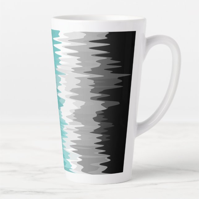 Boho Funky Wavy Abstract Libramasculine Pride Flag Latte Mug (Right)