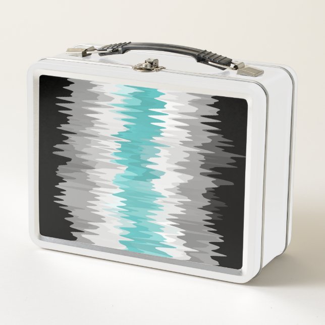 Boho Funky Wavy Abstract Libramasculine Pride Flag Metal Lunch Box (Front)