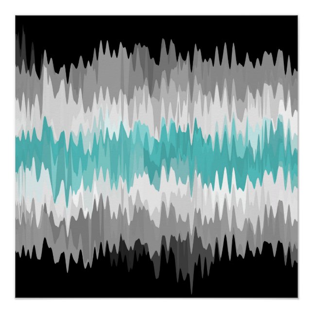 Boho Funky Wavy Abstract Libramasculine Pride Flag Poster (Front)