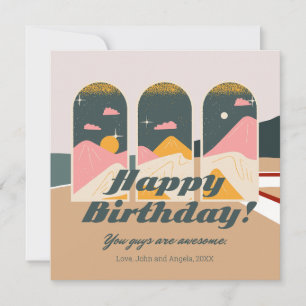 Boho Futurdelic Personalised Birthday Flat Card