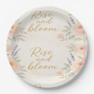 Boho Garden Bloom Floral Ring Paper Plate