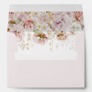 Boho garden floral elegant wedding envelope