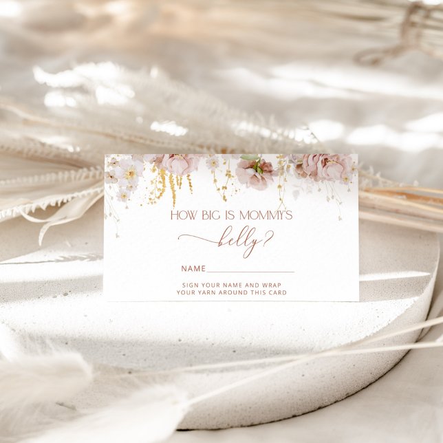 Boho garden floral how big is mummy's belly enclosure card (Creator Uploaded)