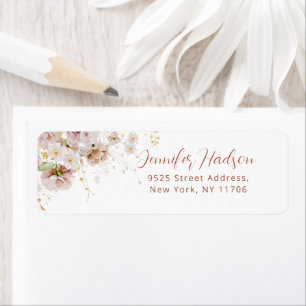 Boho garden floral Return Address  Label