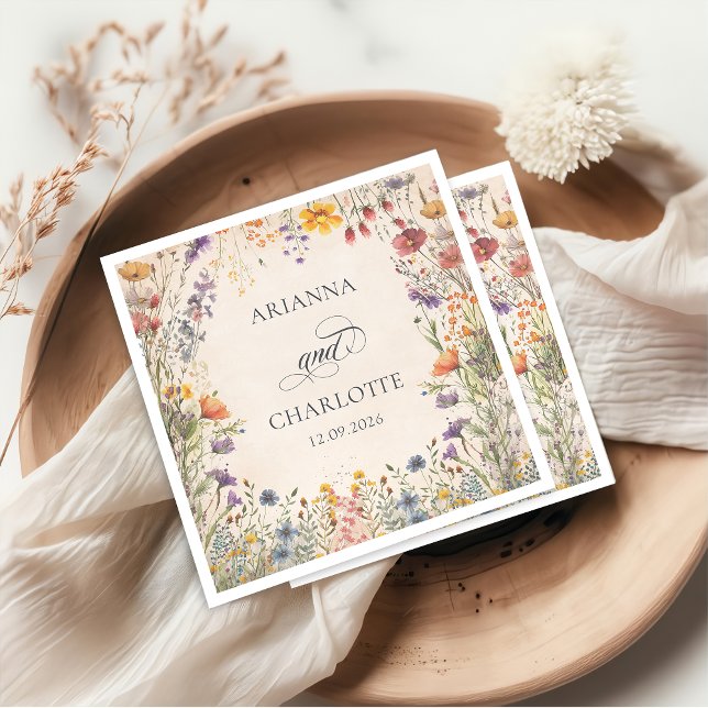 Boho Garden Floral Wedding Napkins (Creator Uploaded)