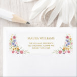Boho Garden Flowers Wedding Party Return Address<br><div class="desc">The cheerful design features colourful watercolor wildflowers mixed with lush greenery foliage. Use the text fields to personalise the labels with your own wording and details. If you want to change the font style,  colour or text placement,  simply click the "Customise Further" button.</div>