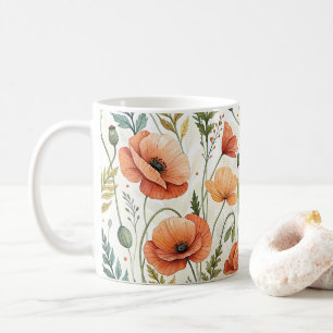 Boho Garden of Beautiful Poppies Coffee Mug