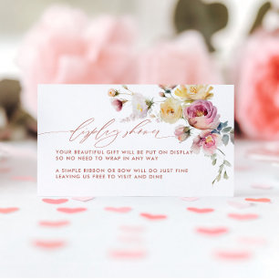 Boho Garden Rose Flowers Display Shower Enclosure Card