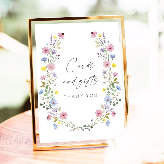 Boho Garden Wildflower Wedding Cards & Gifts Sign (Creator Uploaded)
