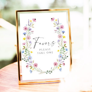 Boho Garden Wildflower Wedding Favors Sign