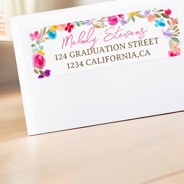 Boho garden wildflowers meadow graduation (Boho garden wildflowers meadow graduation label)