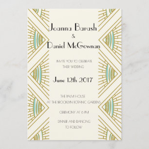 Boho Gatsby Wedding Invitation
