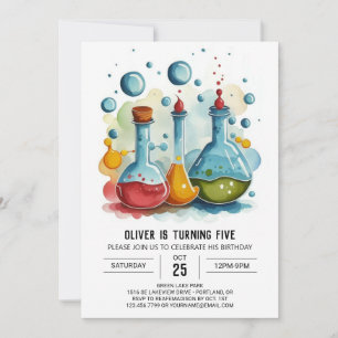 Boho Gear Potion Scientist Birthday  Invitation