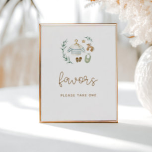 Boho Gender Neutral Baby Shower Favours Poster