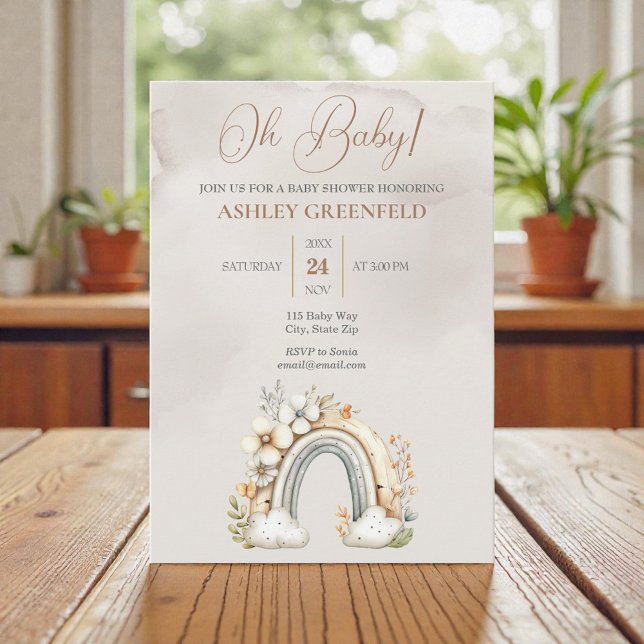 Boho Gender Neutral Baby Shower Invitation (Creator Uploaded)