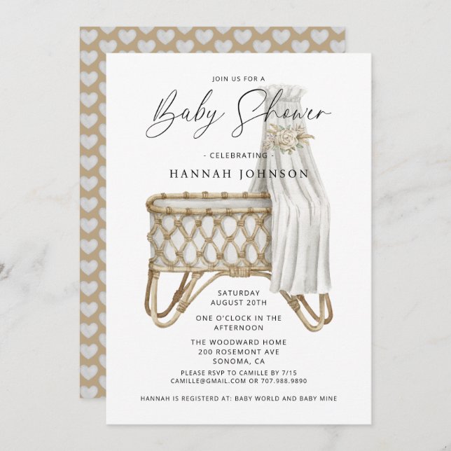 Boho Gender Neutral Baby Shower Invitation (Front/Back)