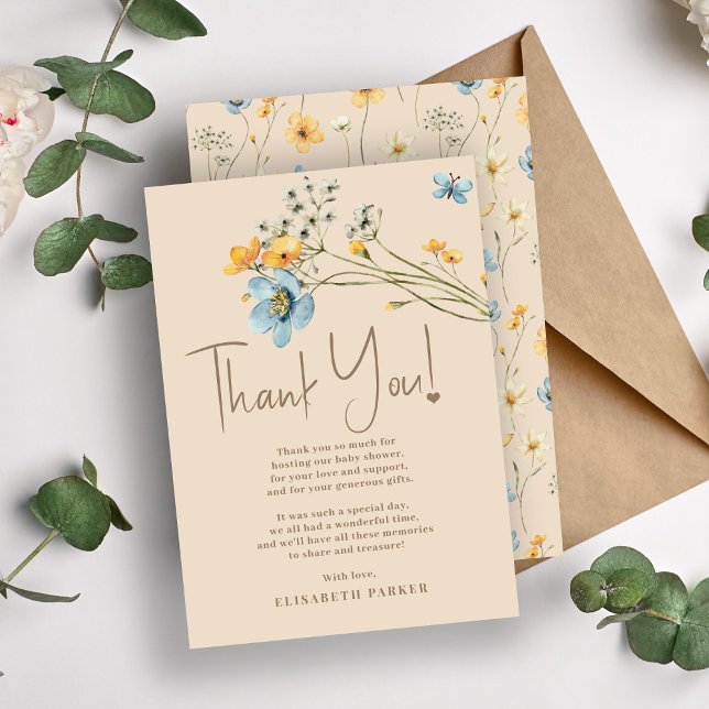 Boho gender neutral baby shower thank you card (Creator Uploaded)