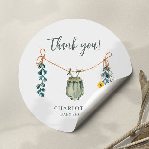 Boho Gender Neutral Baby Shower Thank You Sticker