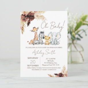 Boho Gender Neutral Safari Baby Shower Invitation