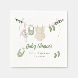 Boho Gender Neutral Vintage Baby Rustic Shower Napkin