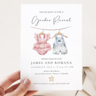 Boho Gender Reveal Invitation, Editable Gender Rev Invitation