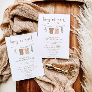 Boho Gender Reveal Invite   Neutral Gender Reveal