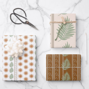 Boho Geo Botanical Gift Wrap Sheets