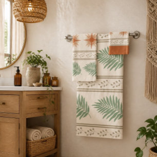 Boho Geo Botanical Towel Set