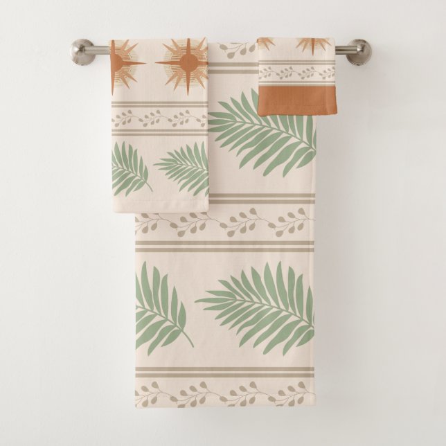 Boho Geo Botanical Towel Set (Insitu)