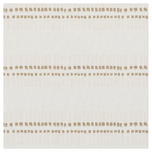 Boho geo simple lines beige white rustic fabric (Close Up)