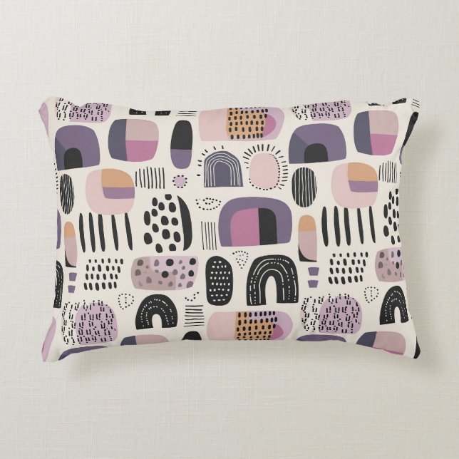 Boho Geometric Abstract Pattern Decorative Cushion (Front)