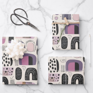 Boho Geometric Abstract Pattern Wrapping Paper Sheet