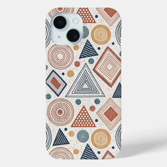 Boho Geometric Abstract Shapes Terracotta Pattern Case-Mate iPhone Case (Back)