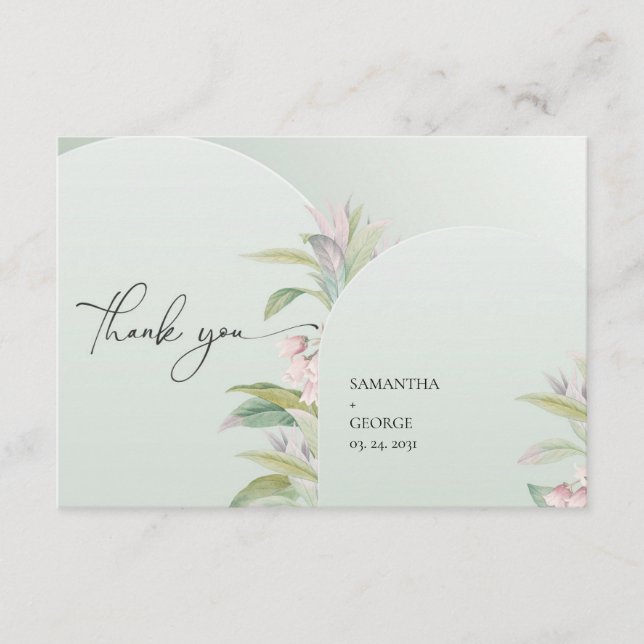 Boho geometric arch eucalyptus foliage dusty pink  enclosure card (Front)