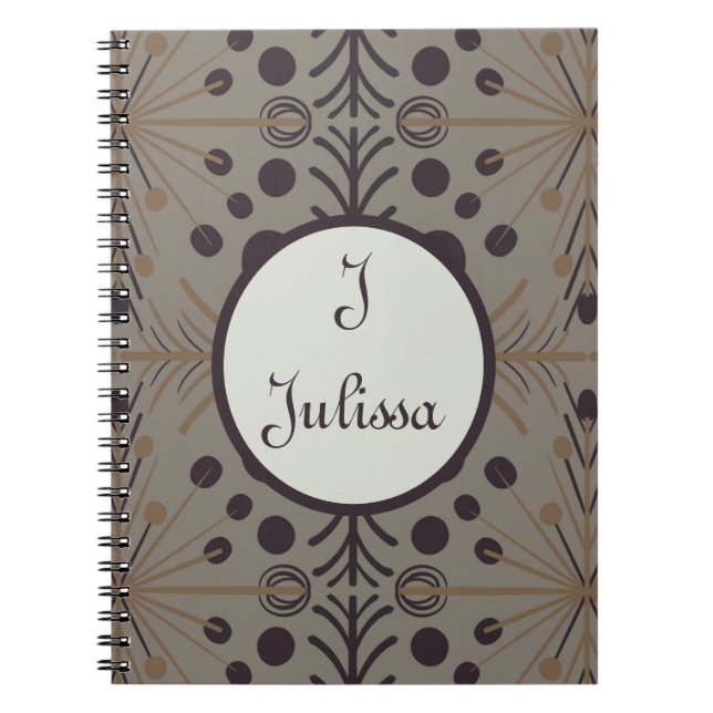 Boho Geometric Arrow Grey Personalised  Notebook (Front)