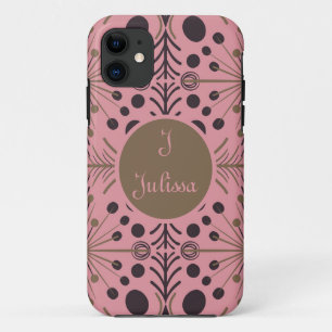 Boho Geometric Arrow Pink Personalised iPhone 11 Case