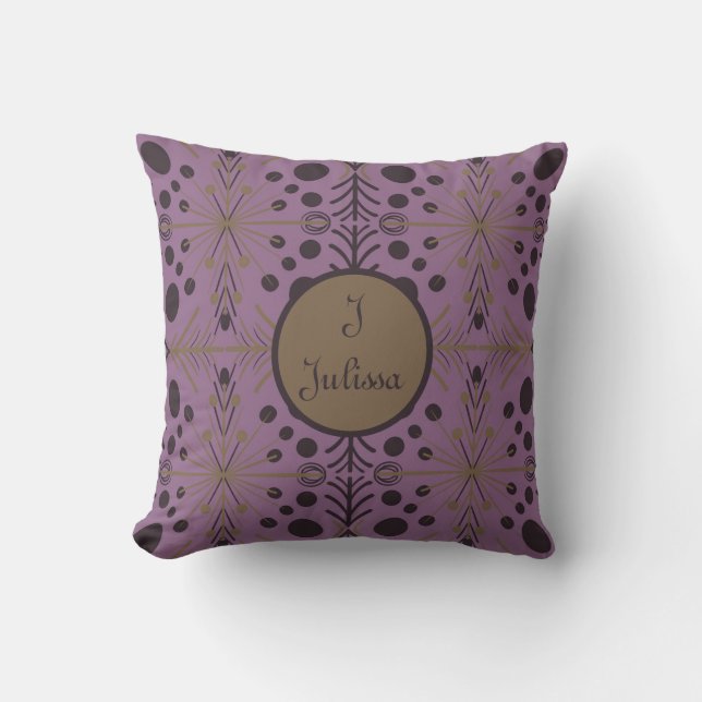 Boho Geometric Arrow Purple Personalised Cushion (Front)